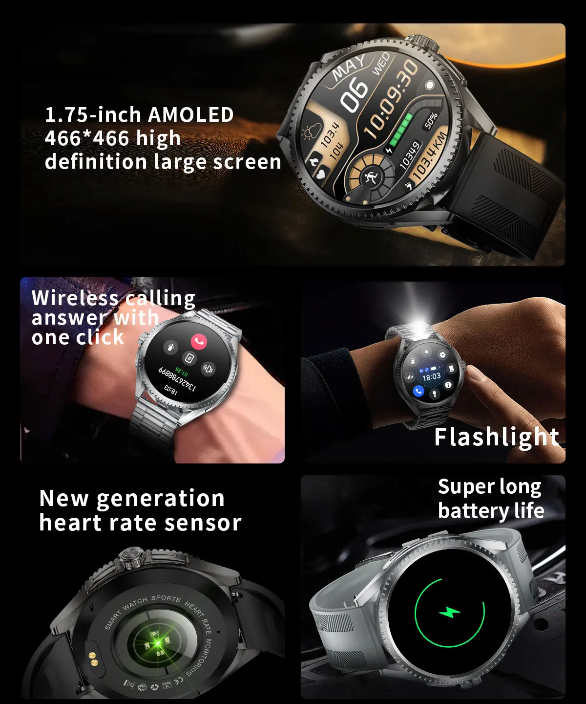 Chinese factory supplier supply  2025 Cf52 Relojes Men Sports Smart Watch 1.75inch Amoled Fitness Tracker 620mah Waterproof Heart Rate Smartwatch - Buy Cf52 Smart Watch men Sports Smartwatch amoled Smart Watch smart Watch For Men men Watch Smart smart Watch For Android Ios