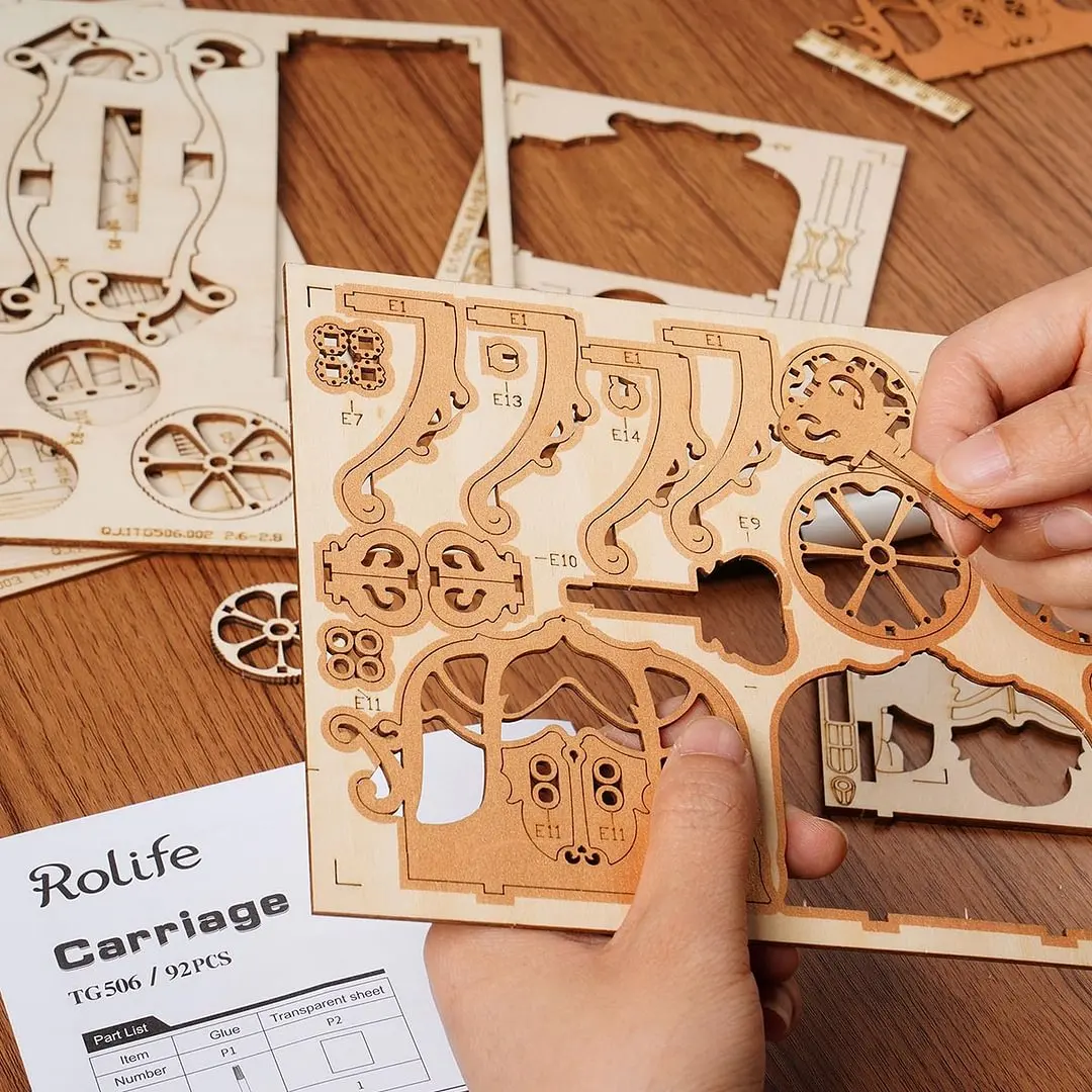 Robotime Rolife Vintage Car 3D Wooden Puzzle – 164-Piece DIY Model Kit For Kids & Adults