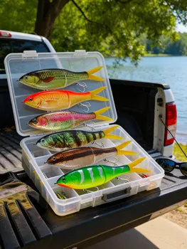 New S-Shape Slow Sinking Multi-Jointed Fishing Lure 17cm, 2-Segment Hard Bait with Fiber Tail for Bass – Hard Lure – view 5