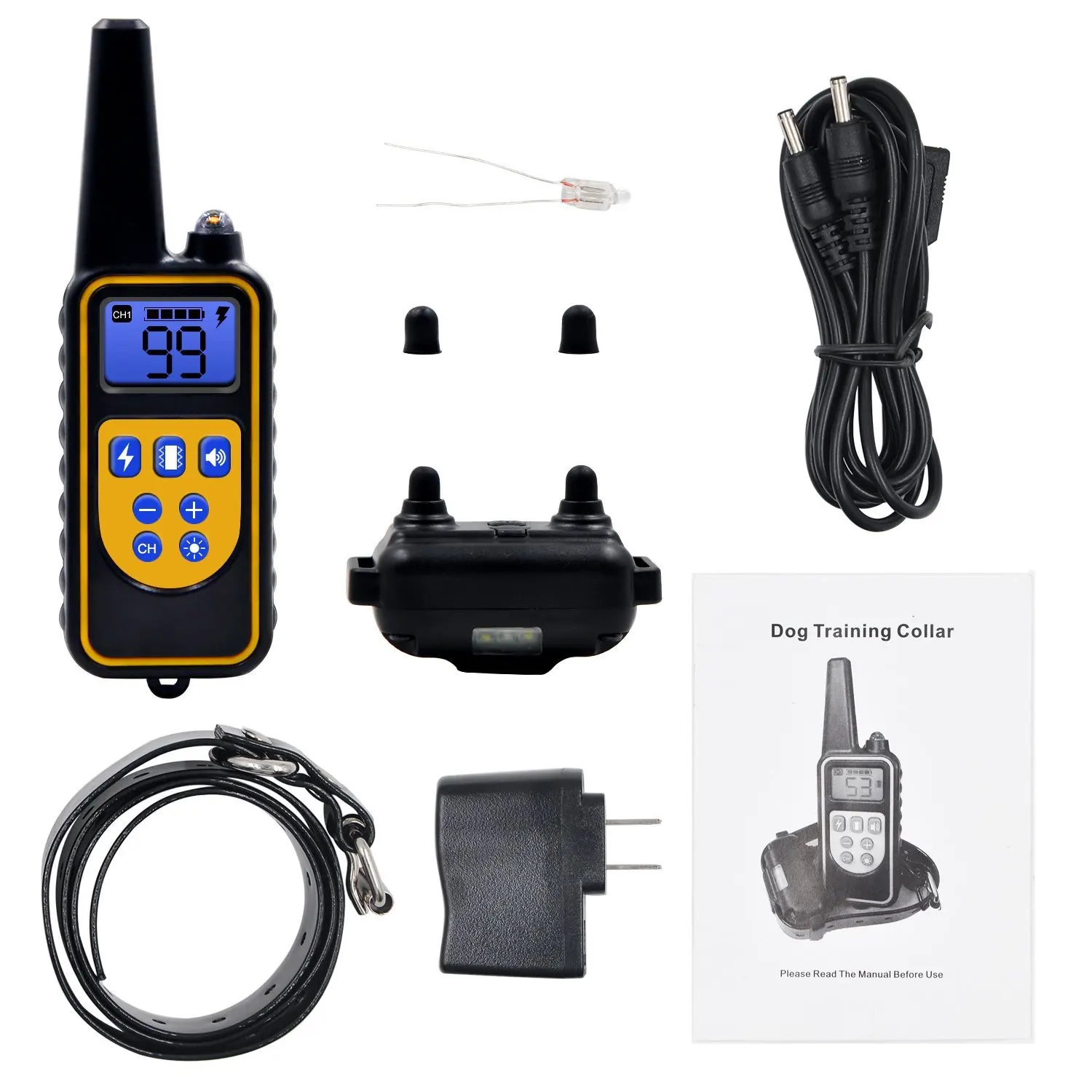 800 Meters Remote Control Dog Device 100 File Waterproof Shock Collar Dog Anti Barking Collar Luxury Pet Collars