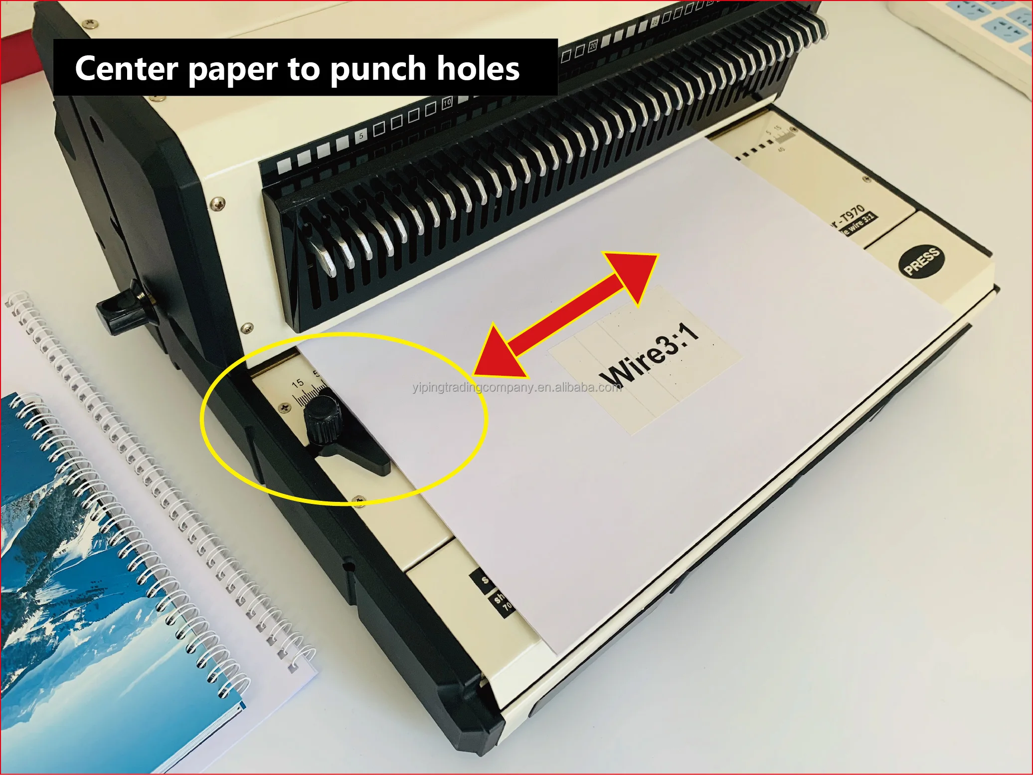 T970 Manual Double Loop Wire Binding Machine Office Double Wire Binding Machine Double Loop Wire