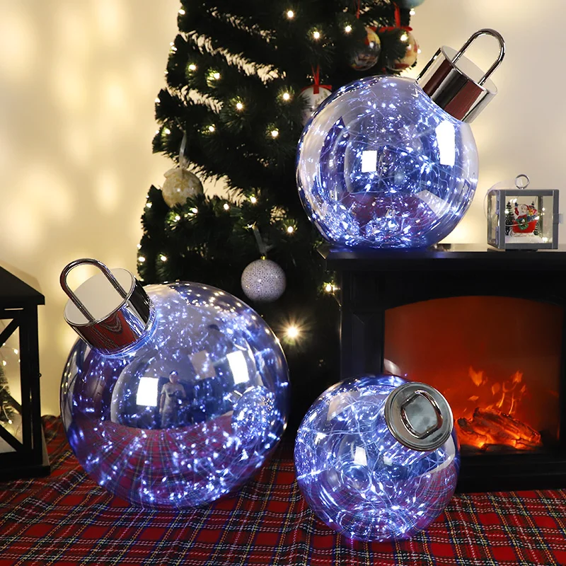 New design wholesale glass Xmas ball 20 cm giant led Christmas ball ornament