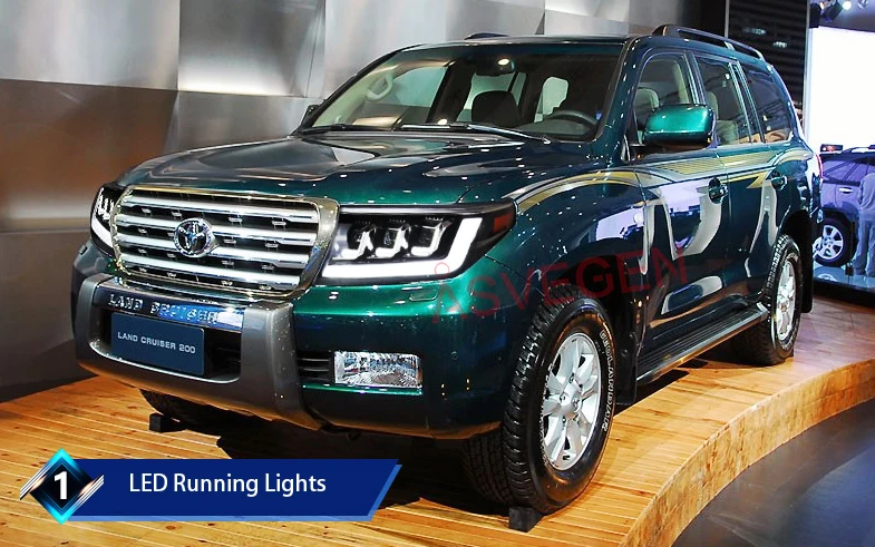NEW Style Modified Lighting System Led Headlights for Land Cruiser Lc200 2008-2016 Head Lamp Angel Eye 3 Lens Fj200 Lc200