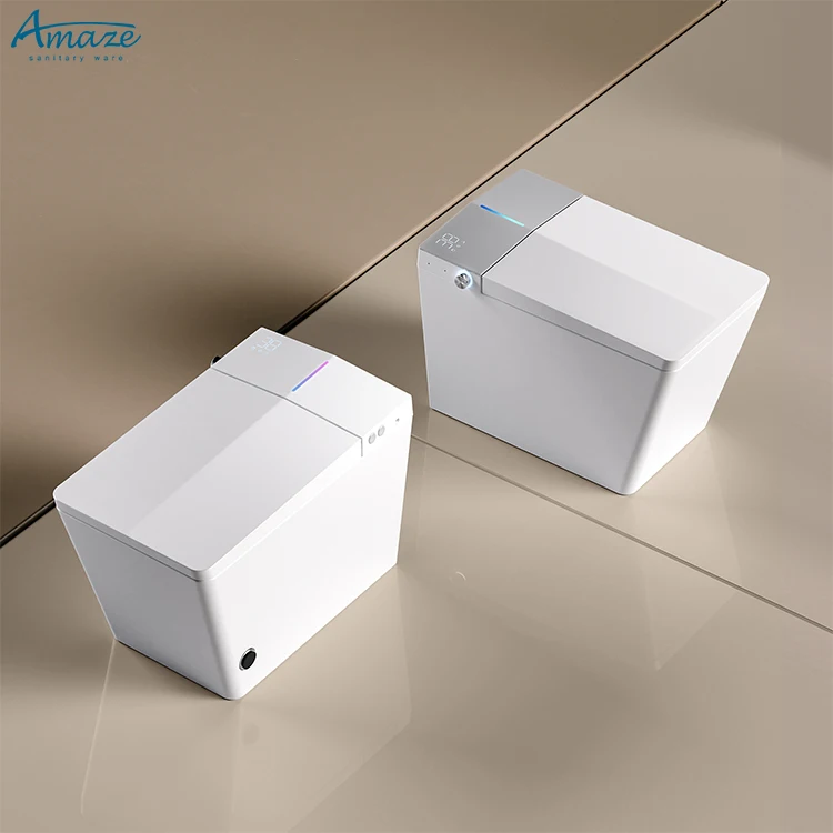 Modern design bathroom wc commode one piece water closet floor electrical square smart intelligent toilet automatic