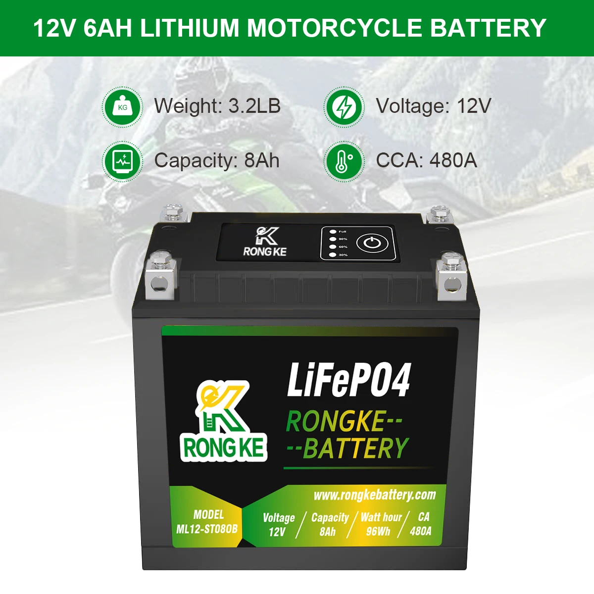 YTX4L-BS Lithium Motorcycle Battery 12V 150A 2.5Ah Replacement YTZ5S  Powersport Battery, Motorcycle, ATV, UTV, Scooter, 4 Wheeler and Generator