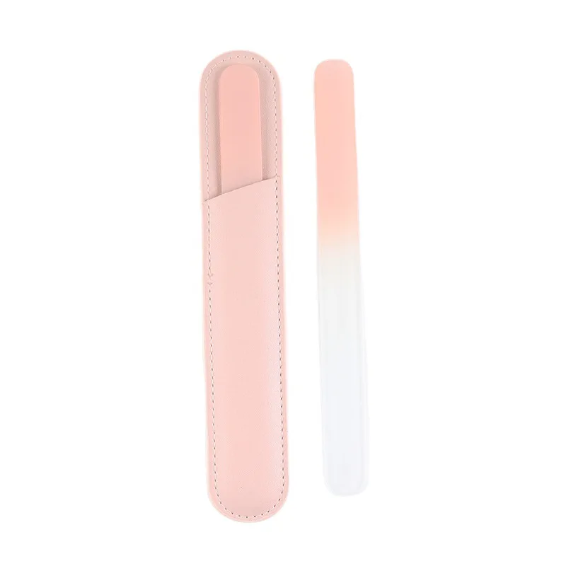 product wholesale leather case pink glass nail file  manicure tool nail file metal high quality-5