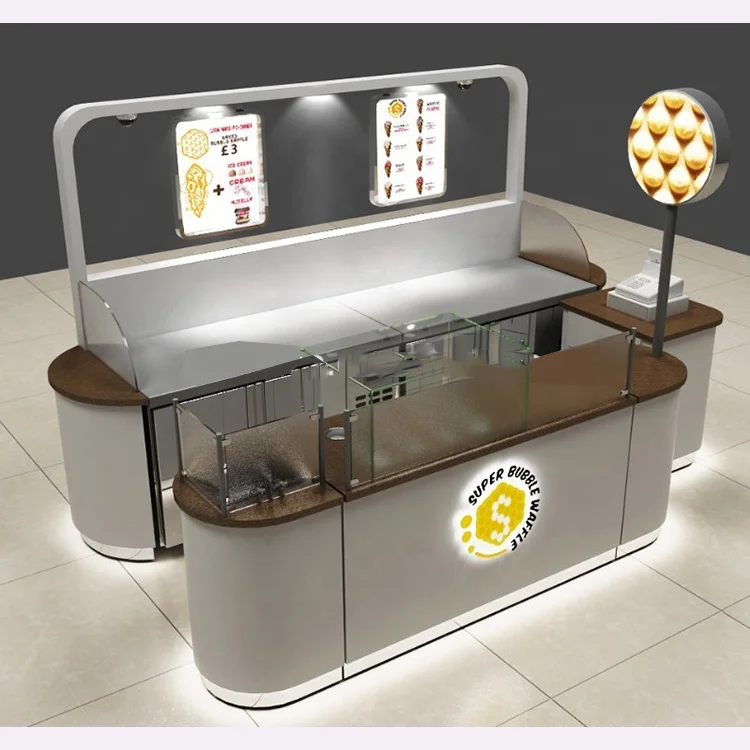 Free Design Juice bar Display for Shopping Mall Ice Cream Kiosk for Sale