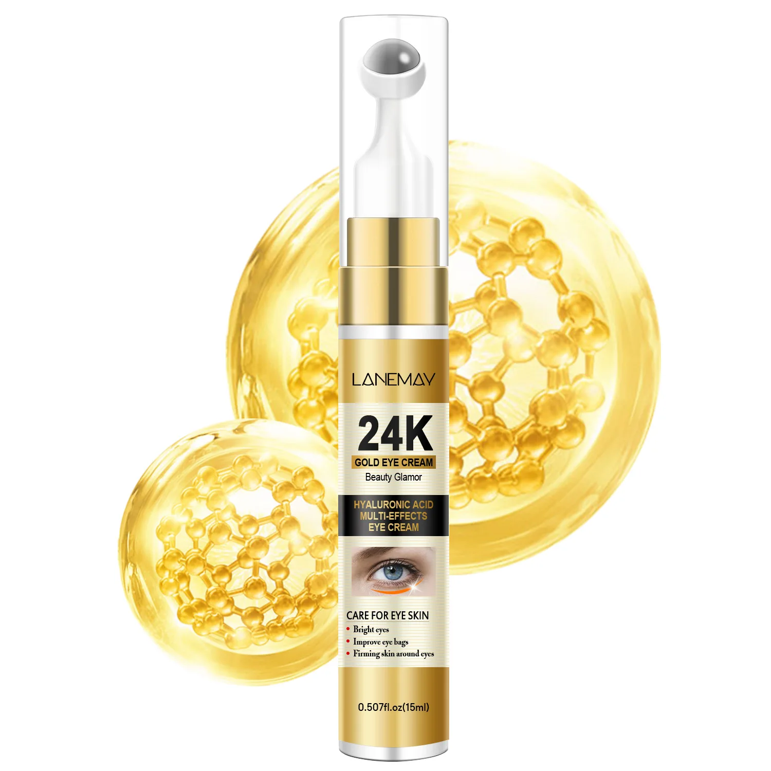 Body Cream , Containing 24K Gold Particles, Effectively Reduces Wrinkles, Dark Circles, and Puffiness Around the Eyes.