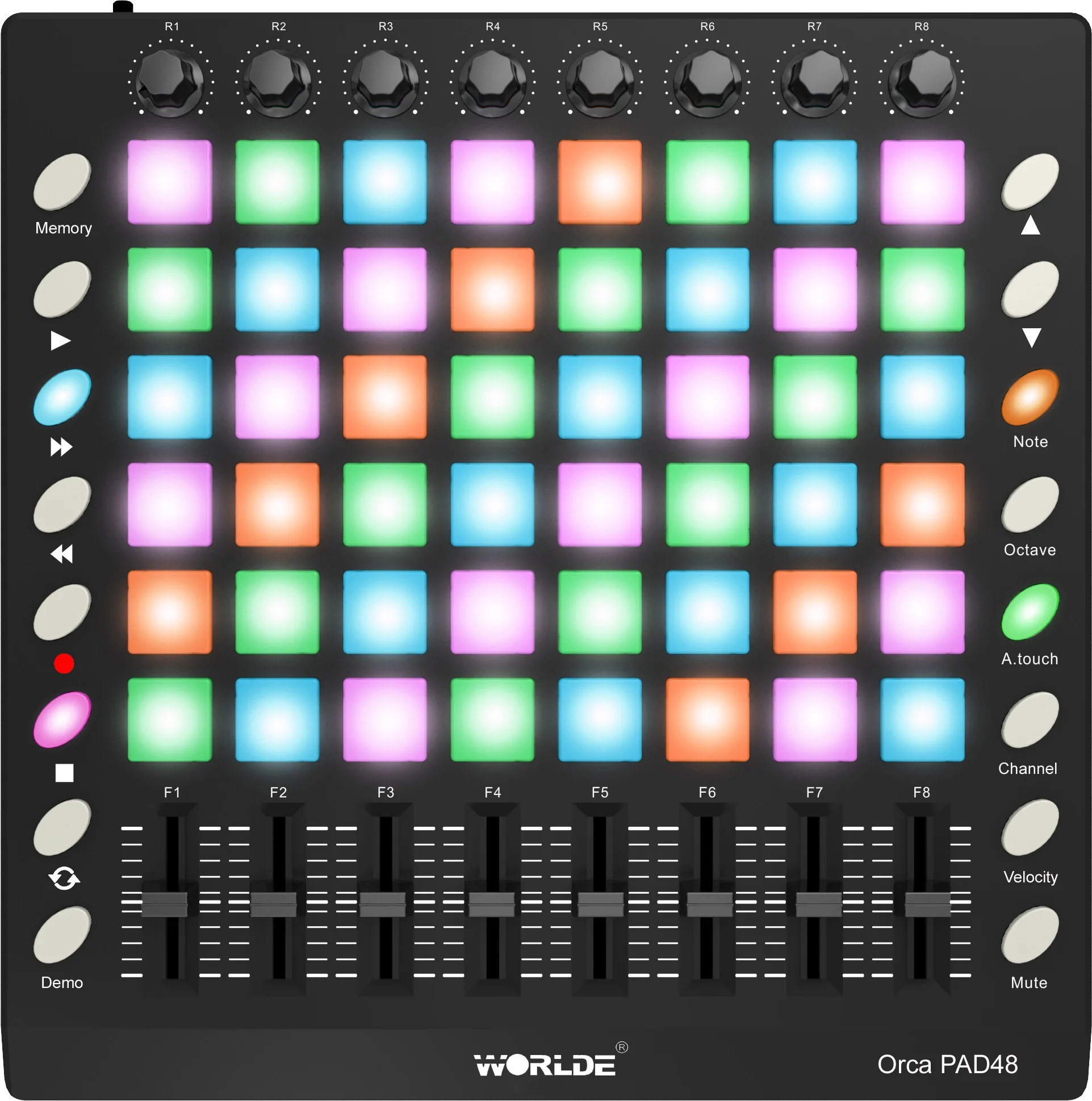 worlde orca pad48 MIDI コントローラ キーボード パッド ORCA PAD48 PRO MIDI Pad Controller 48 Backlit Pads with DAW