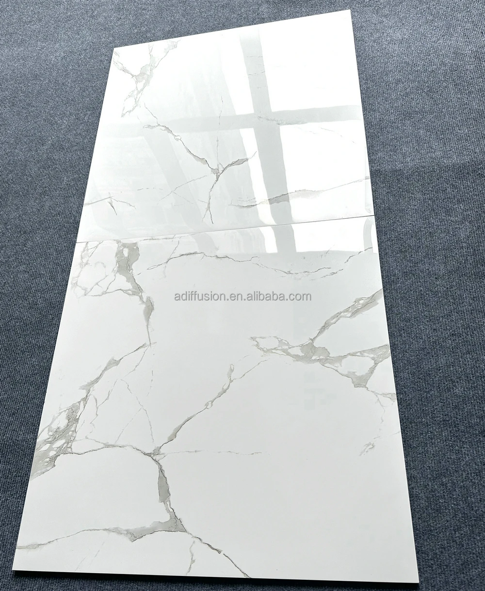 Carrara White Ceramic Tiles - Glossy Glazed Porcelain in 60x60, 60x120 ...