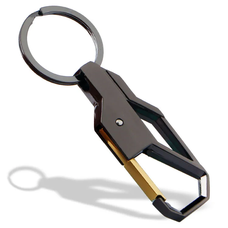Black Leather Waist Belt Key Ring Car Keychain Clip Holder Key Chain Men Gift 