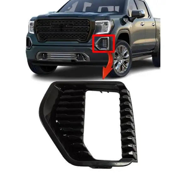 car black fog light lamp cover FOG LAMP BEZEL BASE for GMC Sierra 1500 2019 2020 2021 accessories body kit parts oem 84882375/84