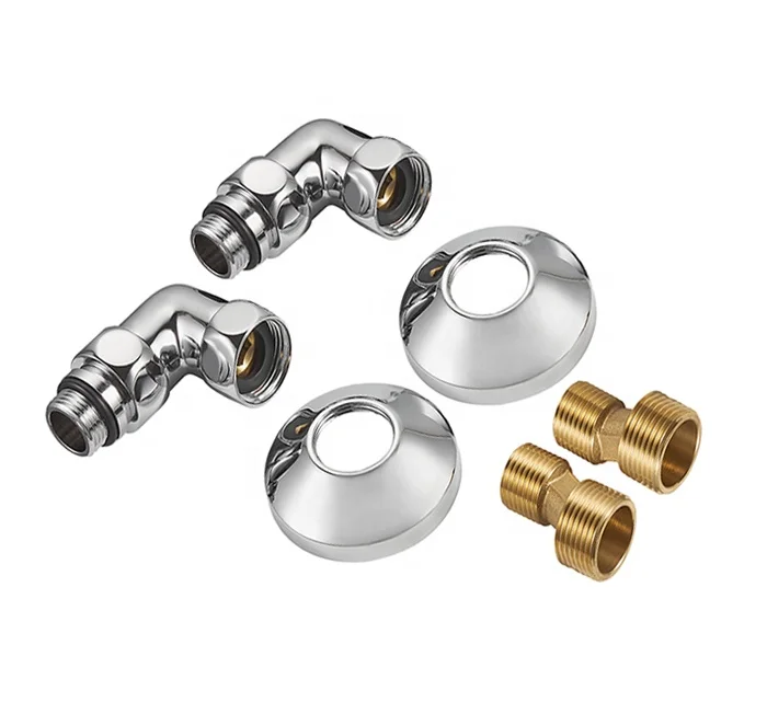 Brass Chrome Heated Towel Rail Elbow Connector Fittings Kit BJ61003BS
