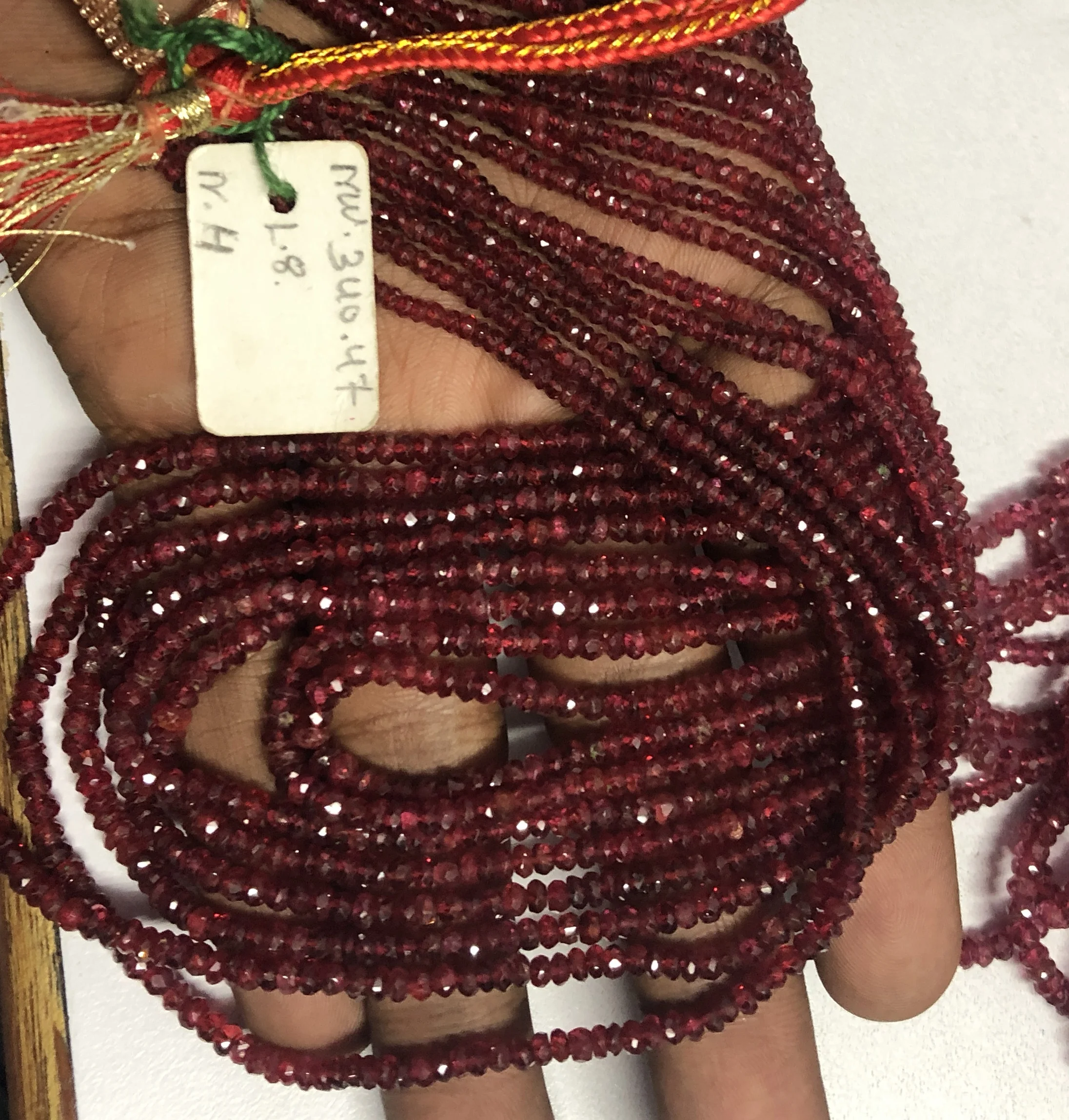 Wholesale Beads Supplier Top Quality Red Spinel Bulk Beads Strands Natural Red Spinel 4mm Beads Faceted Rondelle Beads For Jewelry Making