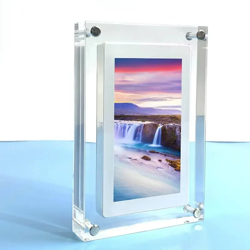Hot Selling Acrylic Clear Crystal Digital Photo Frame Video Player Acrylic Photo Frame Led Screen Nft Digital Photo Frame