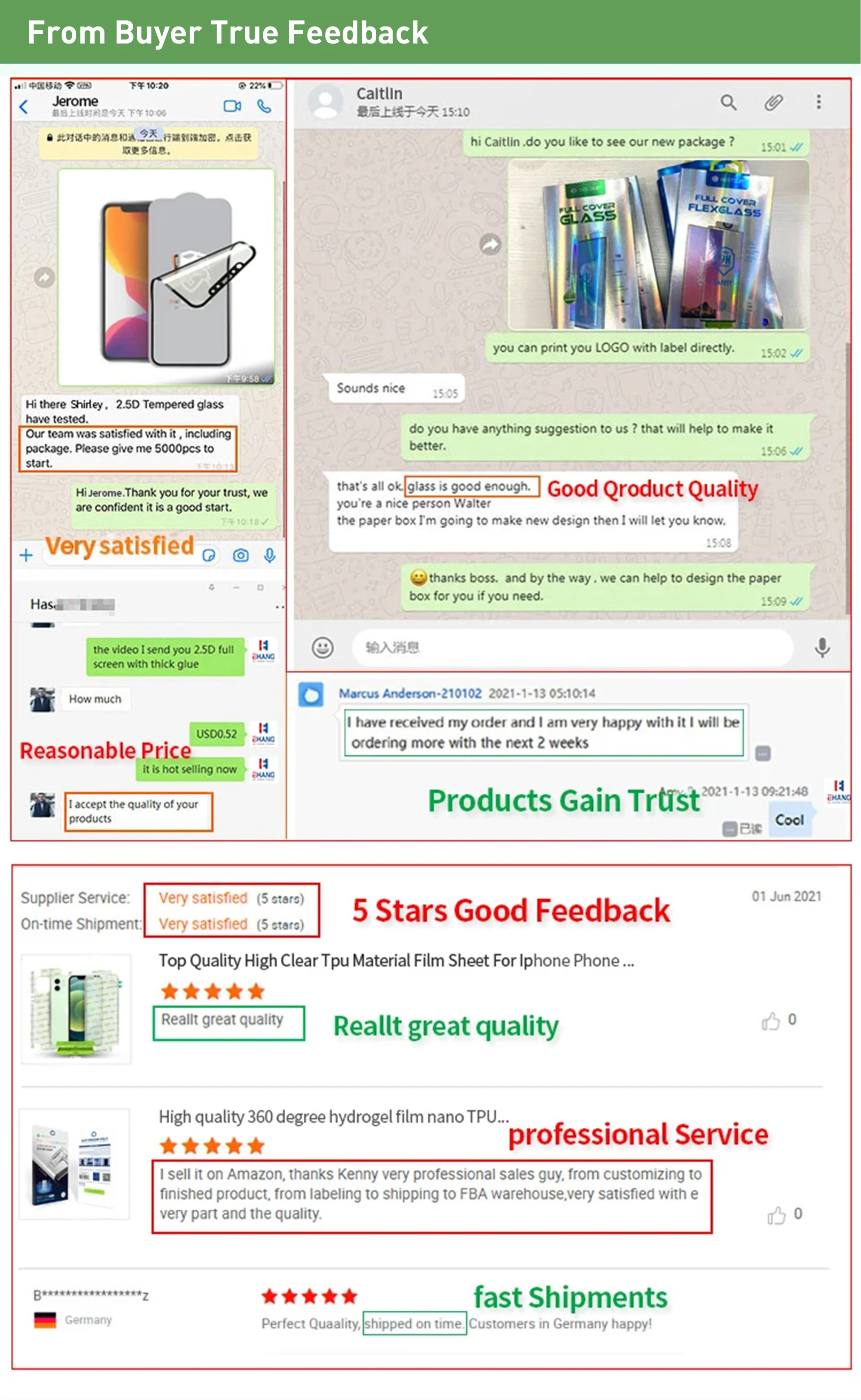 Grs Certification Eco Recyclable Green Concept High Protection 9h