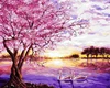 Arbre et cygnes dans le lac