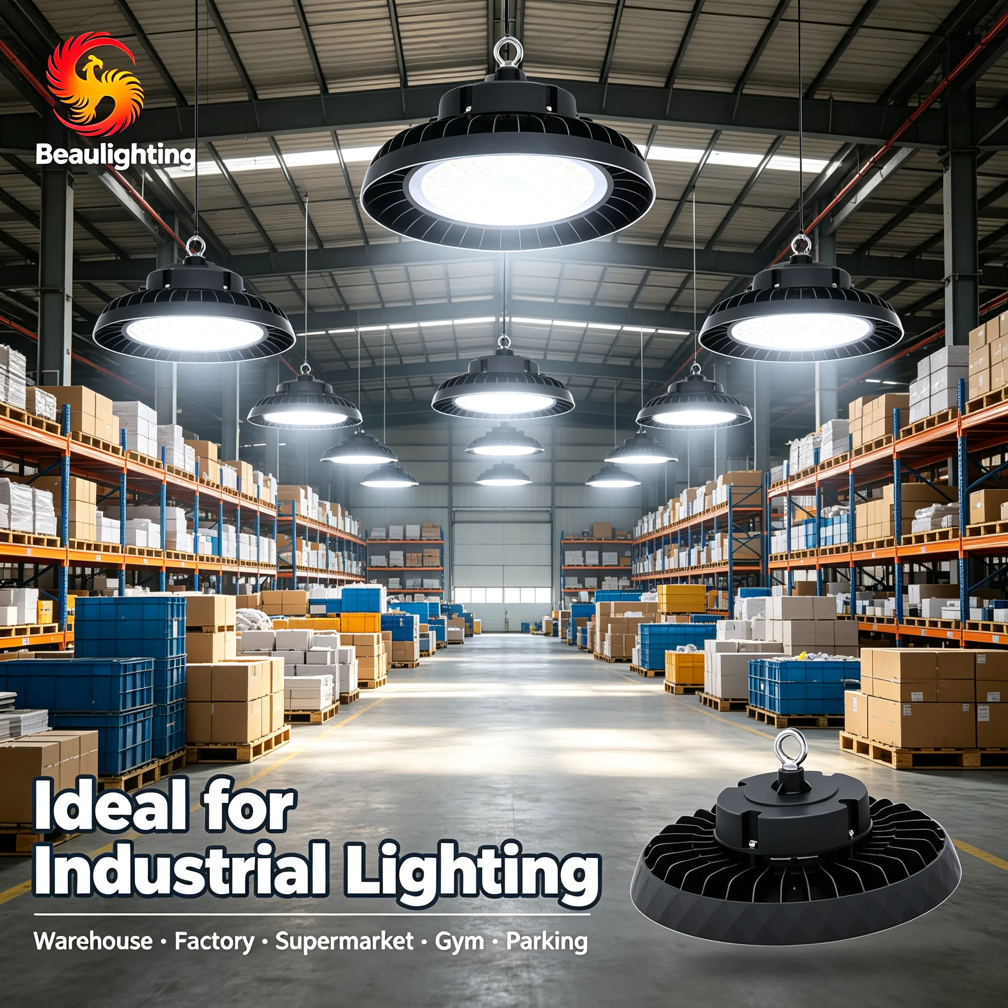 LED-Bergmannslampe im UFO- oder fliegenden Unterteller-Design, 100 W–250 W, hohe Lichtausbeute, Hochleistungs-Deckenlampe