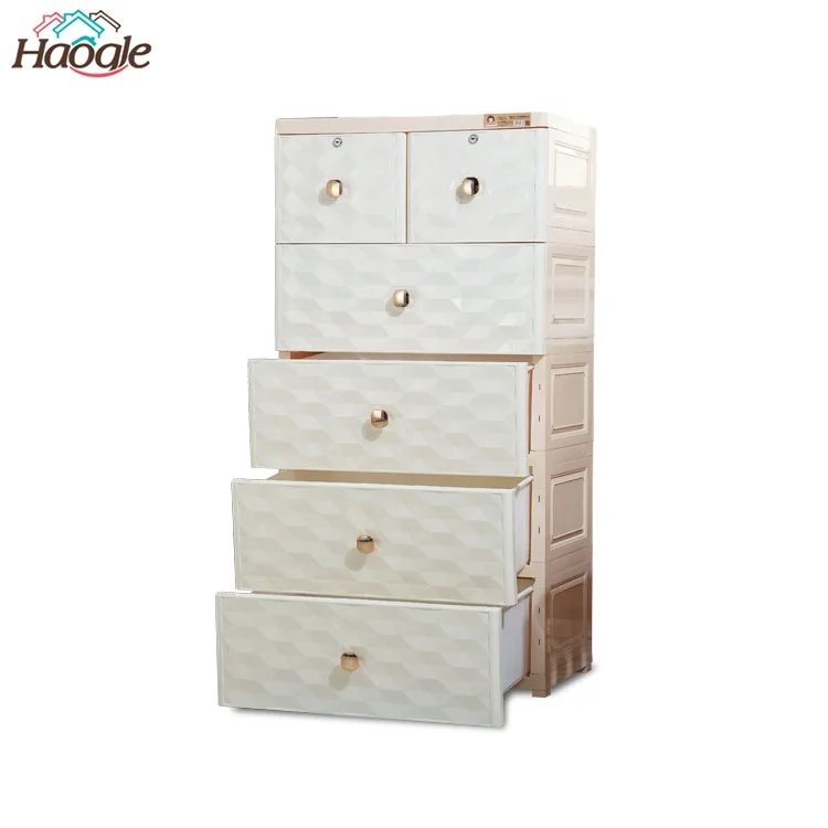 European Style Wardrobe Storage Drawer With Wheels PP Plastic Living Room Furniture Bedroom Set Kids Cabinet