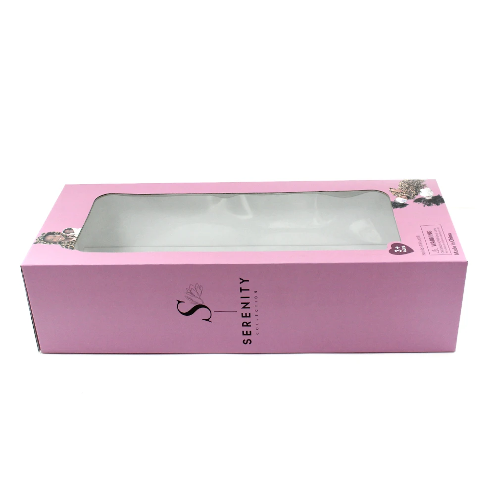 Custom Small Cute Doll Packaging Boxes Paper Toy Box with Window