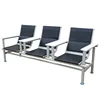 Three-seater black solid wood armrest