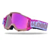 Gafas con montura amarilla rosa y lentes rosas.