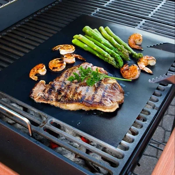 Dishwasher Safe Non-stick High Quality BBQ Cooking Mats Easy Clean PTFE  Barbecue Grill Mat