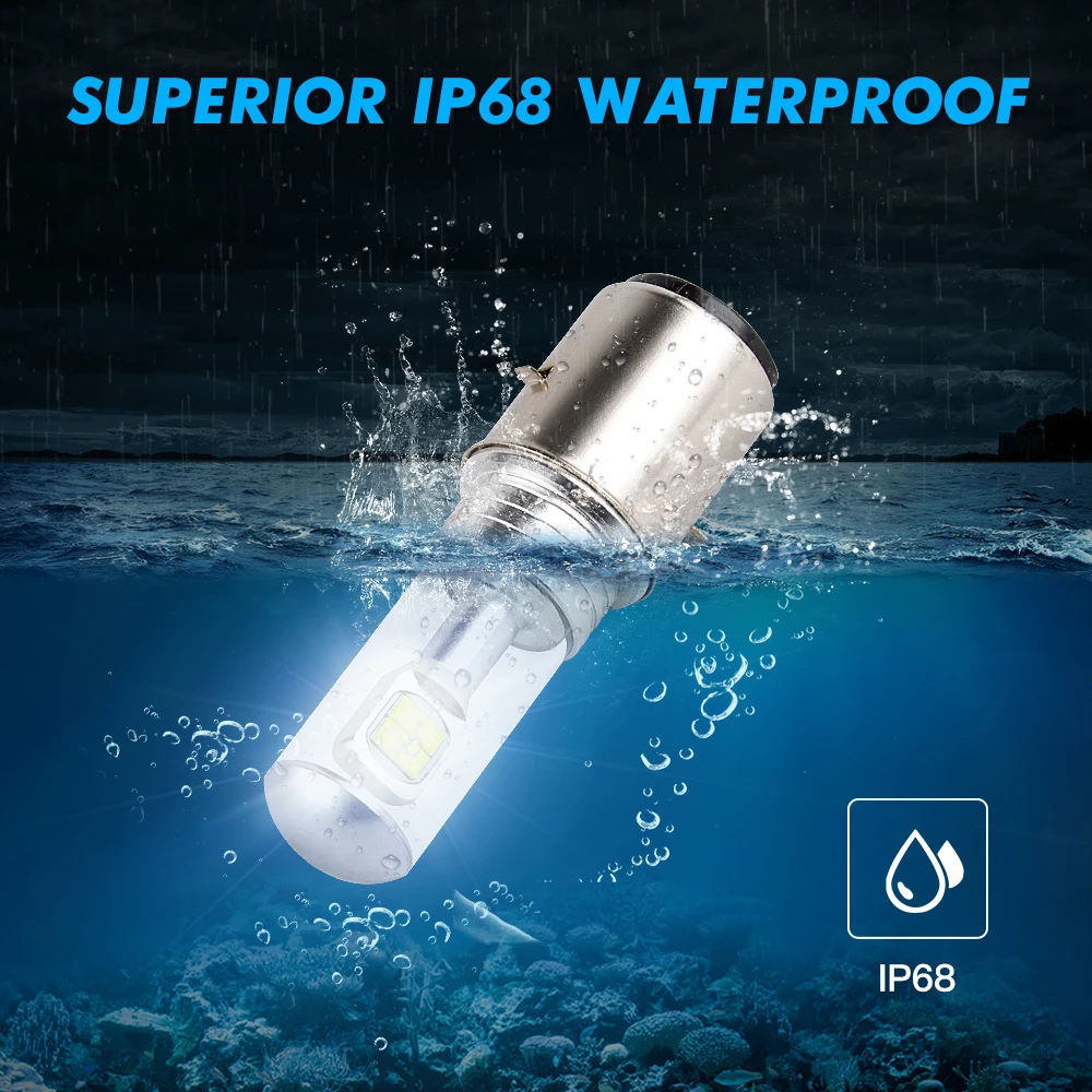 Bevinsee 2x Ba20d H6 S1 S2 Led Headlight White Motorbike Bulbs For Kawasaki Kfx 400 Kfx450r