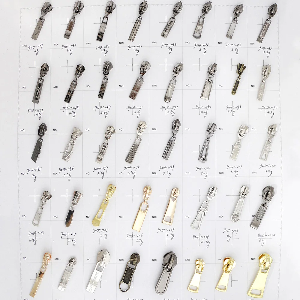 Factory Custom Made Decorative Zipper Pull Zipper Slider Metal Designer Zipper Puller With Logo