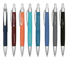 Customized Promotional Retractable Pens, Ballpoint Pen, Colorful Barrel Pen with Rubber
