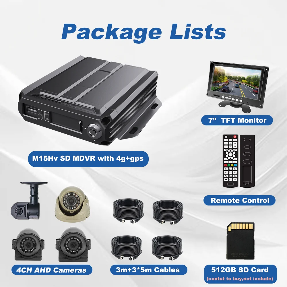 product smart 4ch video recorder mobile mdvr 4g gps vehicle monitoring system h265 full hd 1080p freight port fleet management solution-10