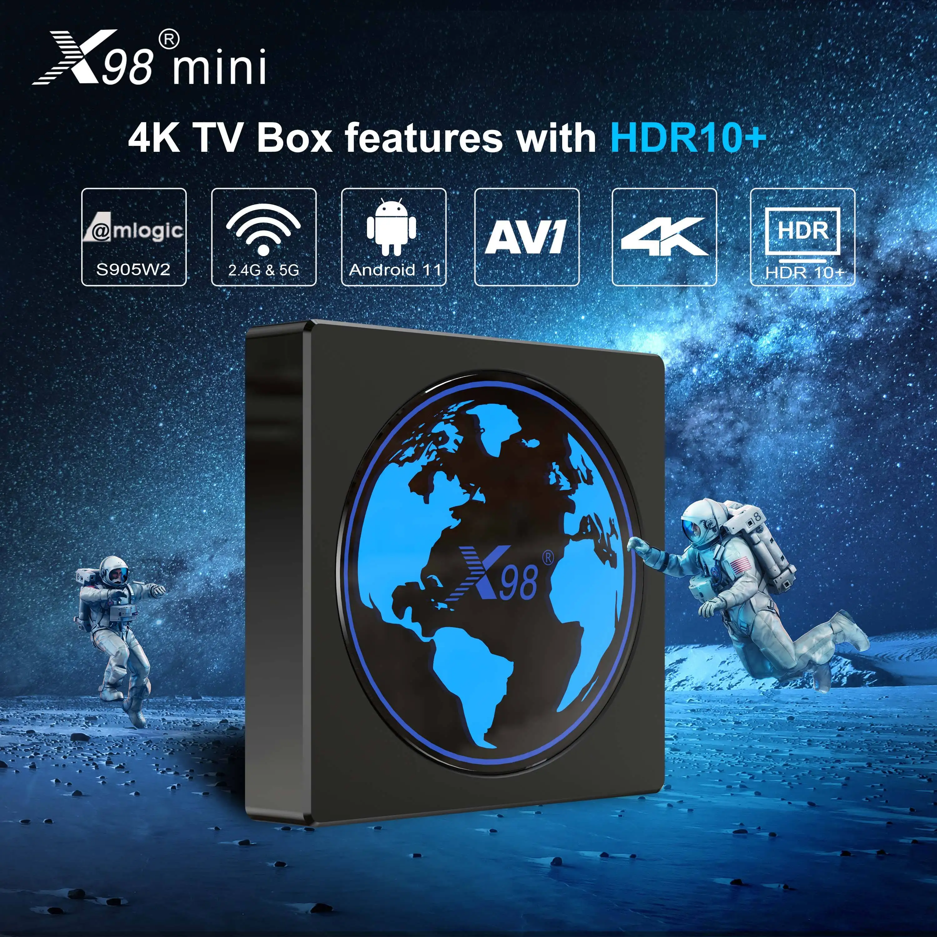 OEM Customize Android 11 Tv Box X98 Mini Amlogic S905W2 4GB Ram 32gb 64gb Rom Dual WIFI BT OTT Set Top Box X98mini