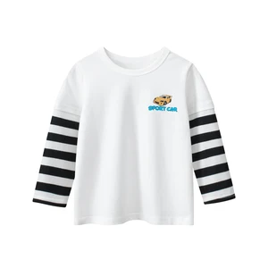 High Quality Cotton Sleeves Printed Cartoon Children Tshirts Long Sleeve Children's T-shirt for Kid Boys