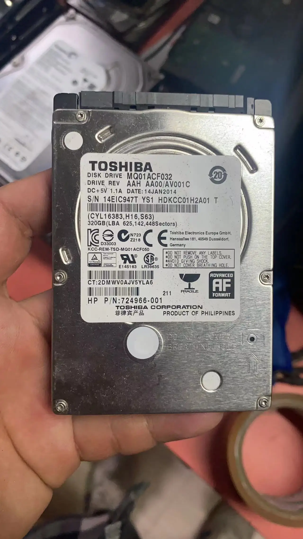 Used Disassembled 2.5 Inch Hard Drive Laptop Hard Drive 1tb 500g