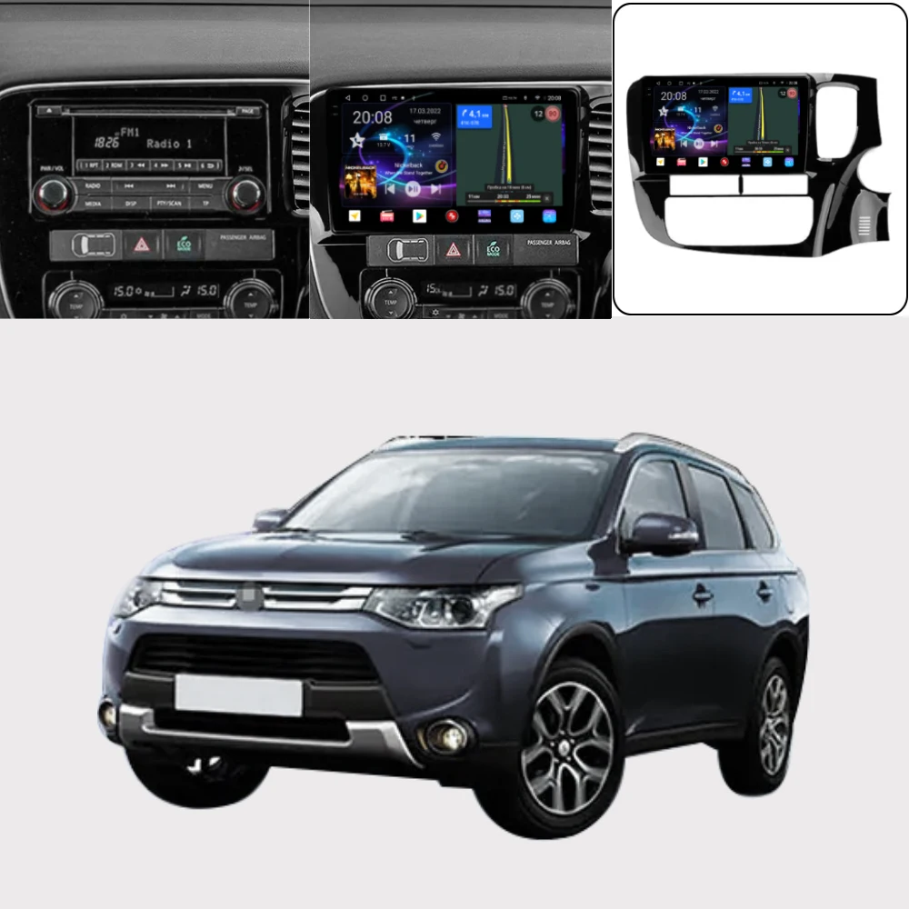 Penhui Android Car DVD  Player for Mitsubishi Outlander 3 GF0W GG0W 2012 - 2018 Right Hand Driver Radio GPS Navigation Audio Vid