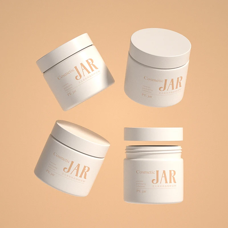 Cosmetic Jar Body Scrub Container Empty PE Plastic With Bamboo Wood Cream Customized Lids 4oz 8 Oz 500ml