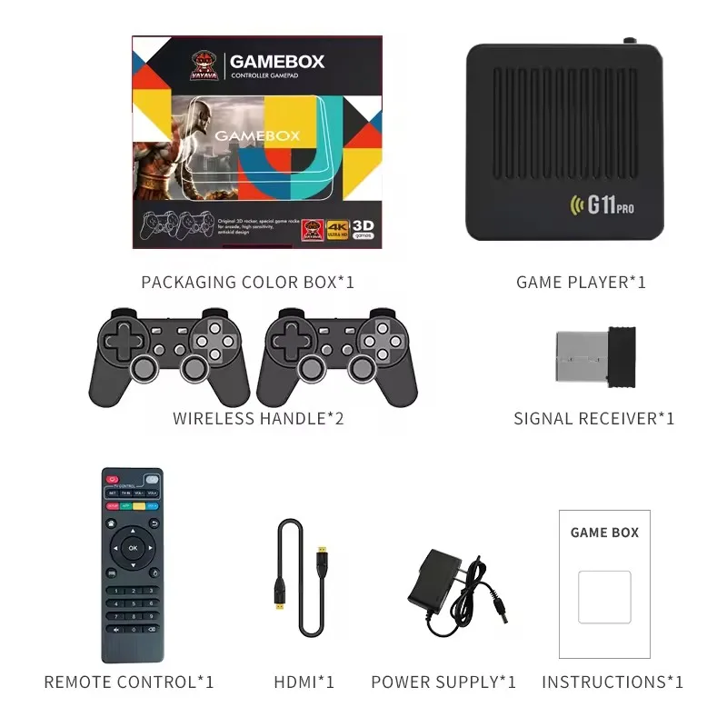 HYX Newest G11 Pro Family Retro Classic gaming Console 64/128GB 30000+ Games 4k Game Box Video Game Console Support TV Box