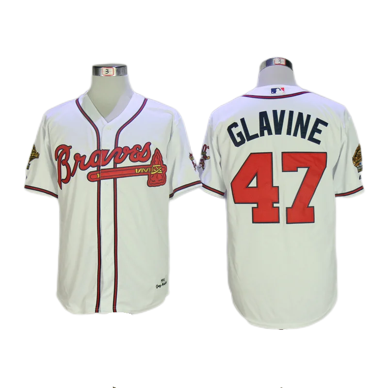 Wholesale Atlanta 1995 WS Braves Jersey Bobby Cox Javy Lopez Chipper Jones  David Justice John Smoltz Greg 31 Maddux Tom Glavine Jersey From  m.