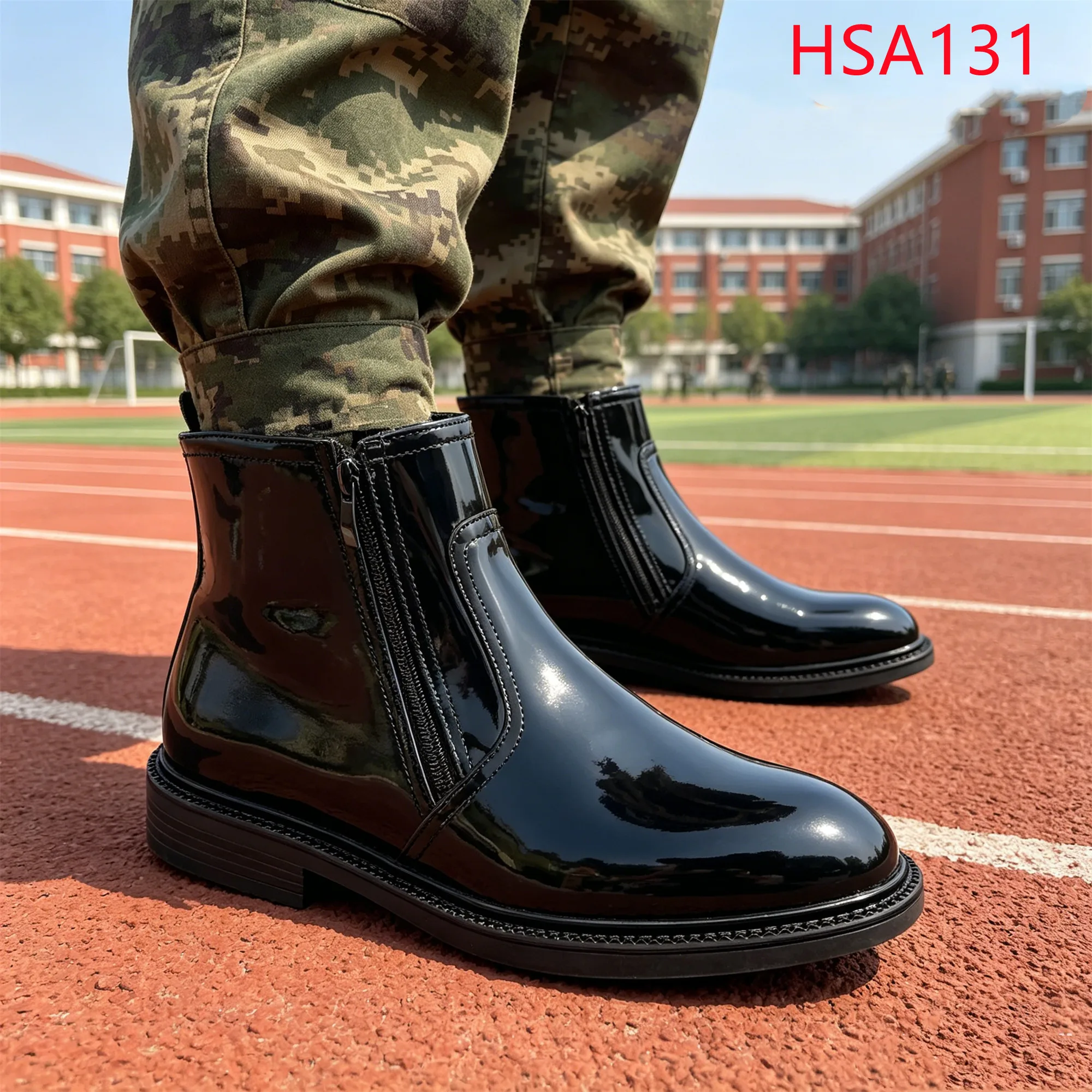 LXG,Malaysia Popular Shrink-resistant Shining Leather Office Shoes Double Side Zipper Available Business Work Shoes HSA131