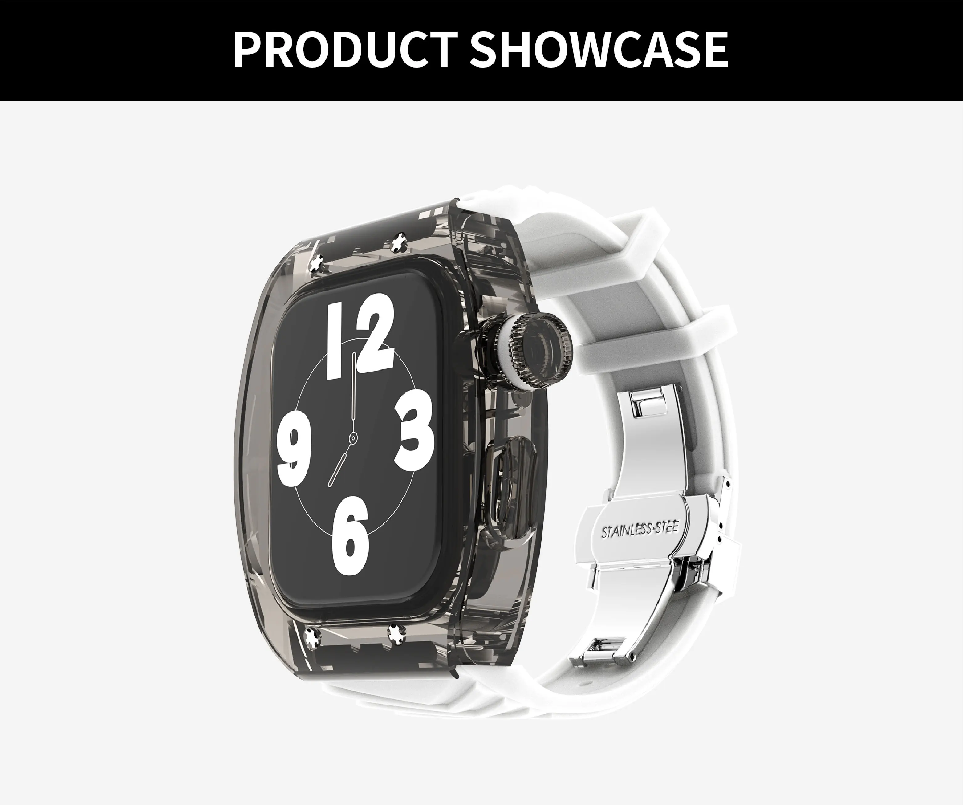 2023 Customizable Luxury Modified Richard Clear Case 44mm 45mm Smart Watch Bands For Apple Watch