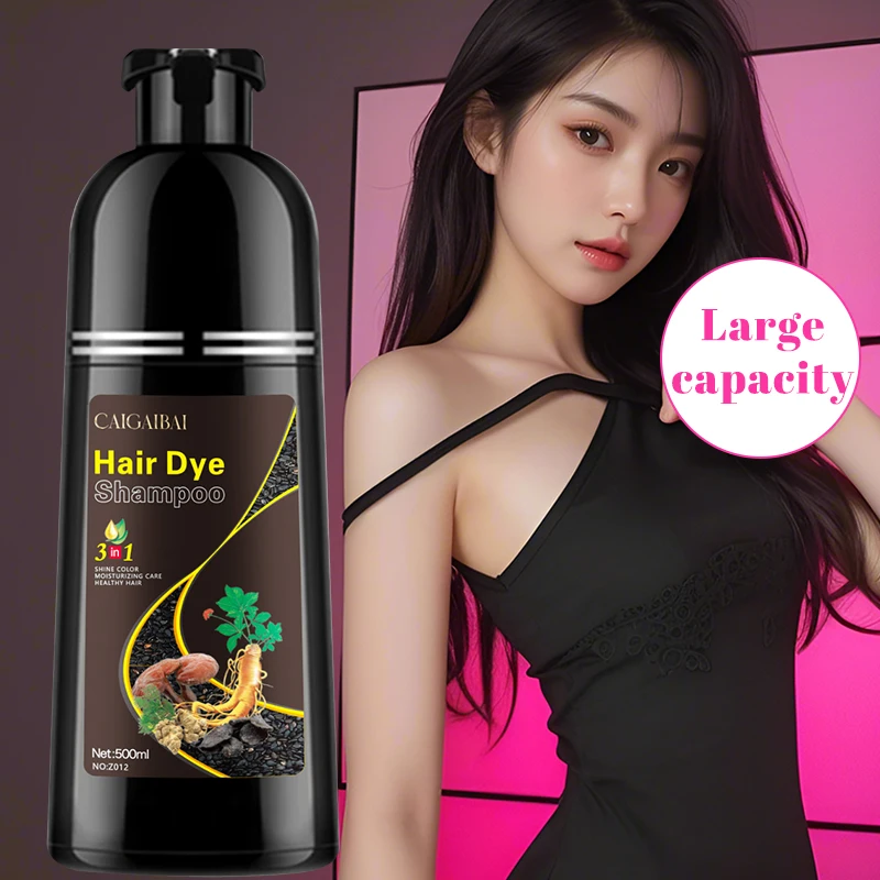Dyeing Application Set No Side Effect Black 5 Minute Hair Color Shampoo Rose Red Black Organic Harmless Bottle Packing Hair Dye