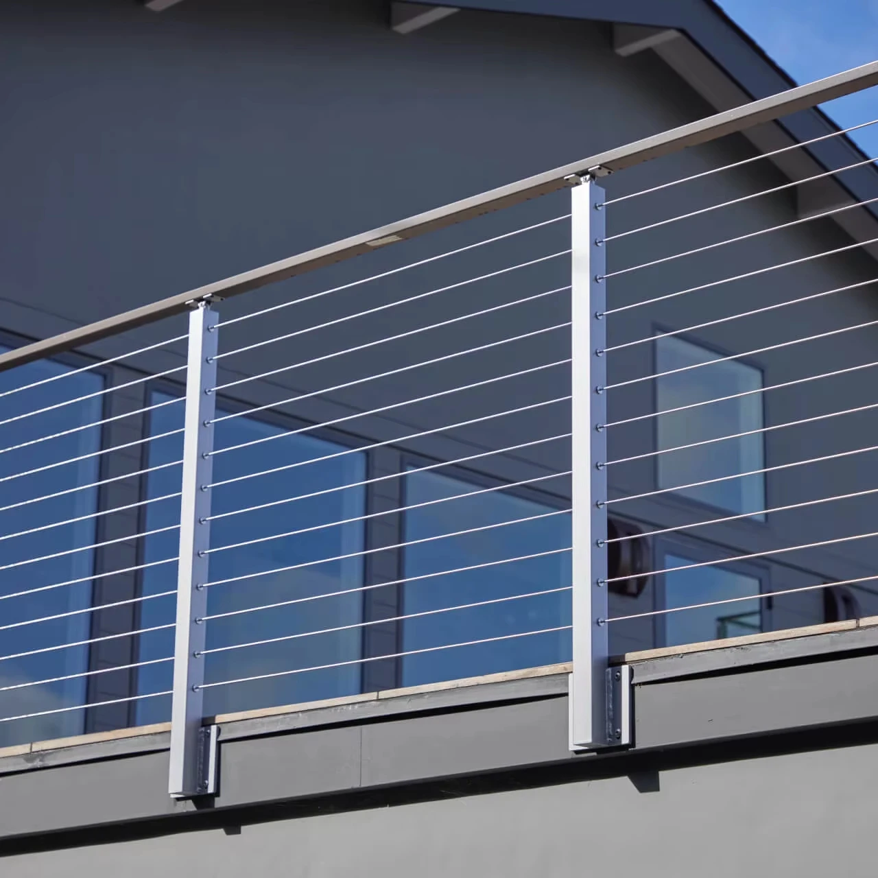 Low maintenance stainless steel outdoor balcony cable railing stainless carbon steel aluminum balustrade