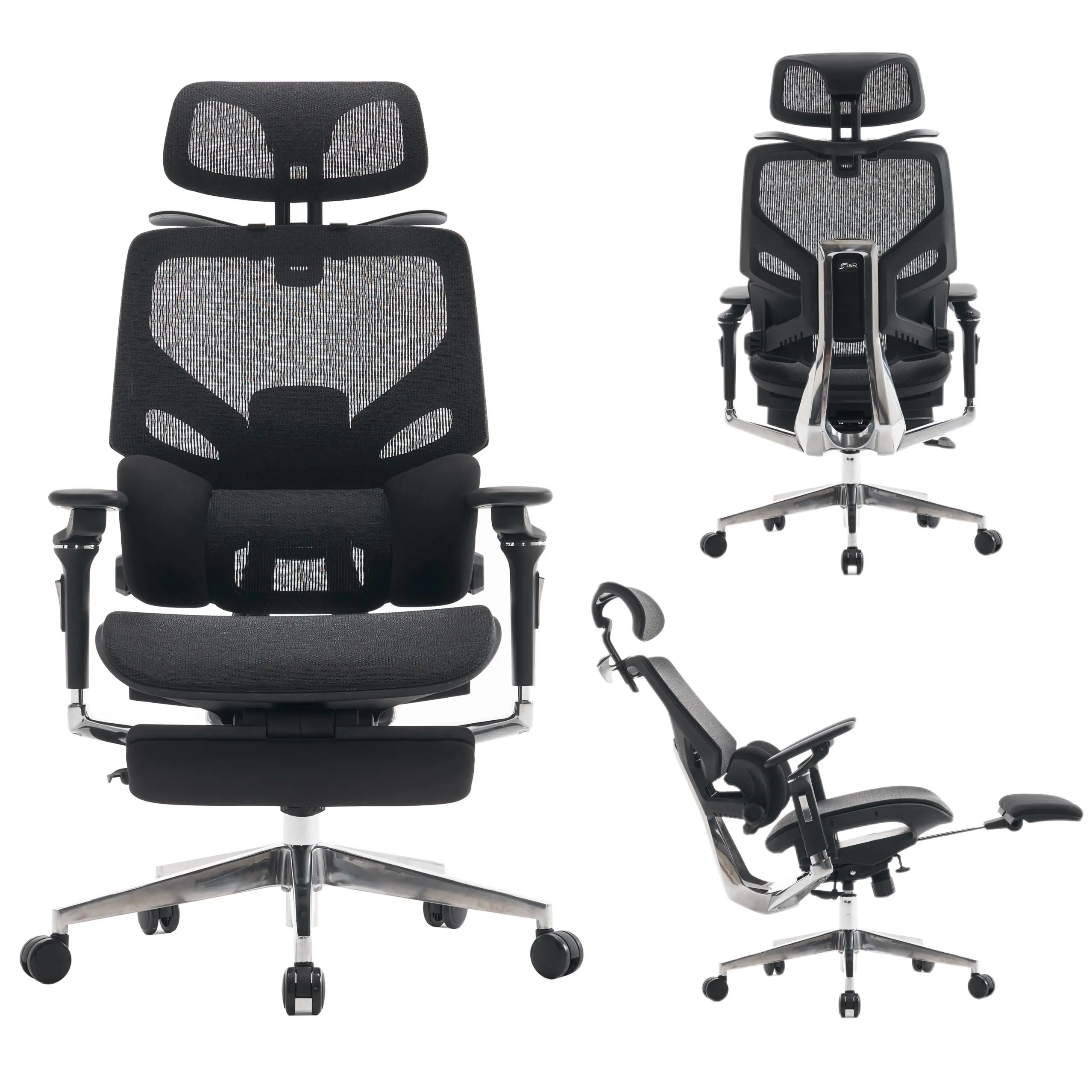 High Quality Comfortable Black Color Customized Color Ergonomic Office Mesh Chair With 5D Armrest