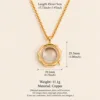 Collana con ciondolo rotondo in oro con foto tempestata di diamanti