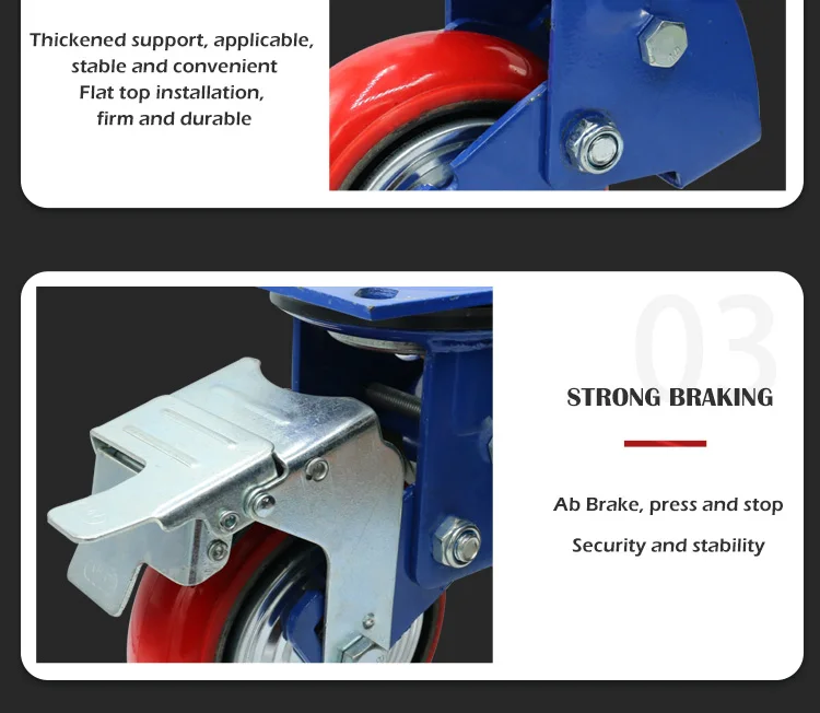 6 x 2 inch heavy duty spring shock absorbing caster wheels damping spring caster 450kg details