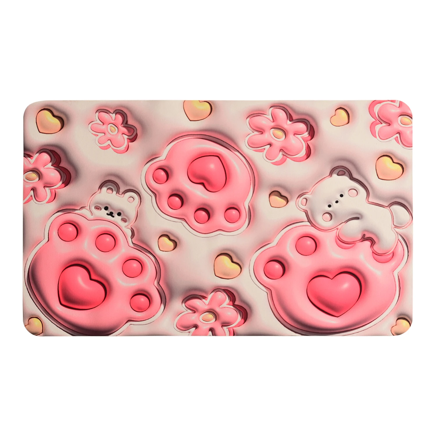 3D Printed Cartoon Super-Microfiber Bath Mats - Non-Slip Diatom Mud Mats, Super Water-Absorbent Bathroom Rugs, Quick-Drying Floor Mats, Ideal for Bathroom, Kitchen, and Entrance