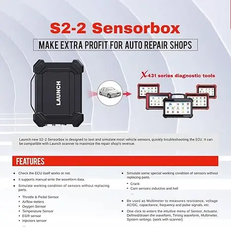S2-2 Sensor Simulator and Tester 2 Channels Digital Sensorbox Testing and Simulating a Wide Range of Vehicle Sensors