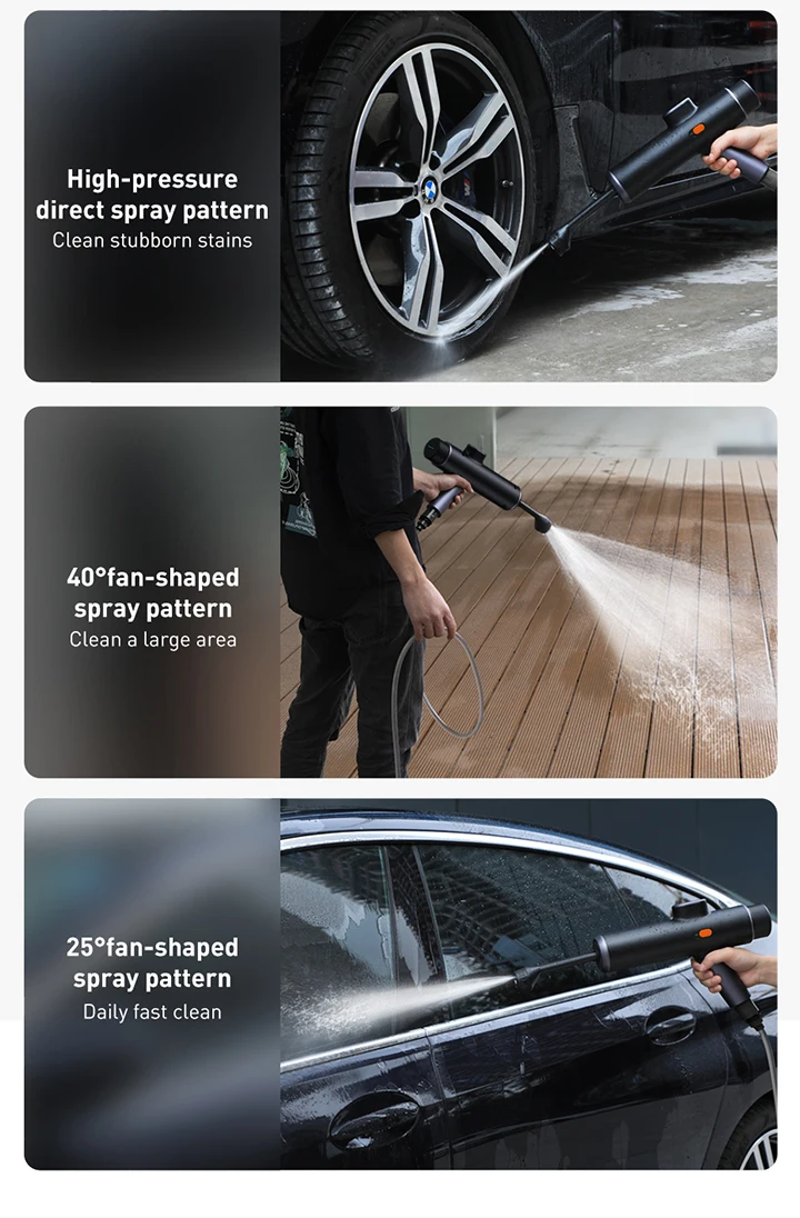 Baseus Electric Car Washer Gun High Pressure Cleaner Foam Nozzle For Auto Cleaning Care Cordless