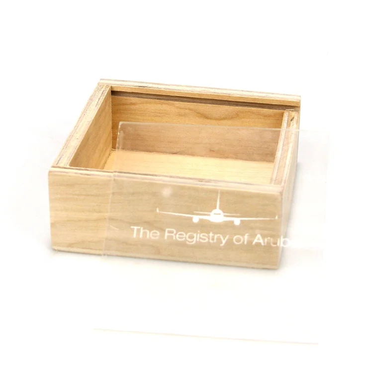 Custom Size Unfinished Small Wooden Storage Box with Sliding Lid for Packaging