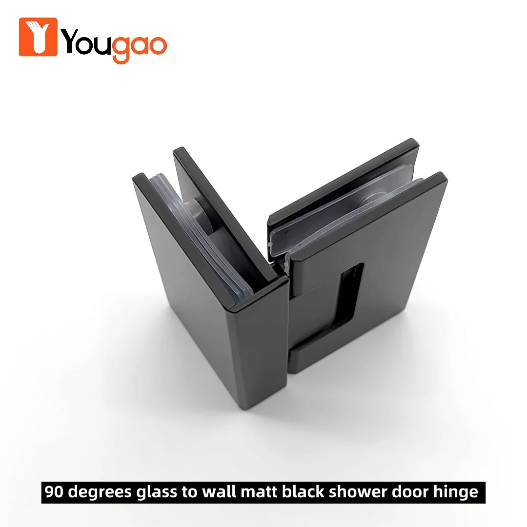 Stainless Steel Matt Black Sliding Frameless Self Closing Shower Door